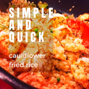 cauliflower fried rice in a pot