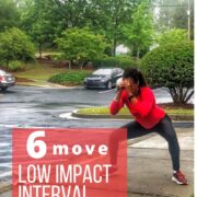 woman doing squats part of low impact interval workout