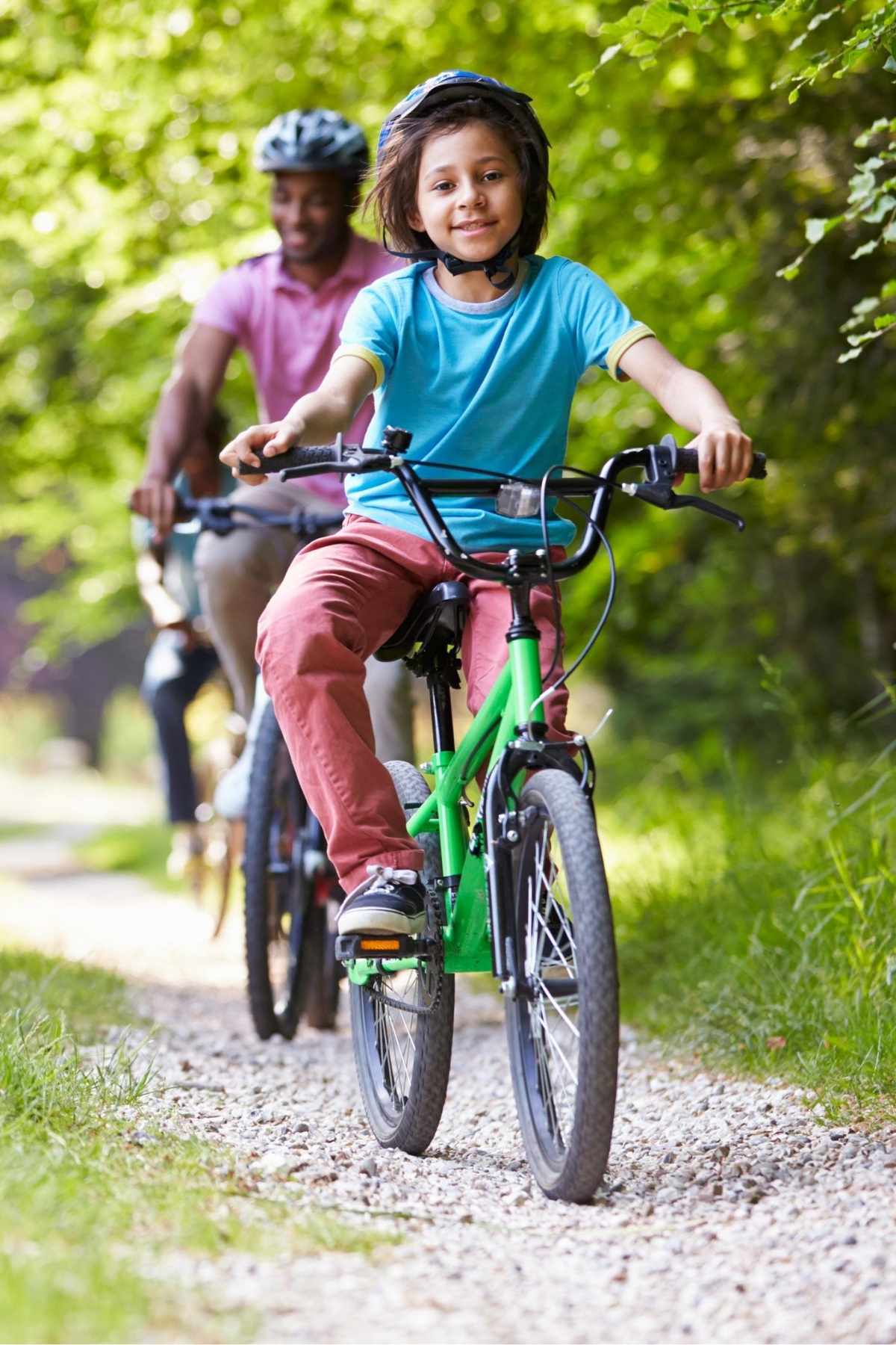 go for a family bike ride to work out with your kids