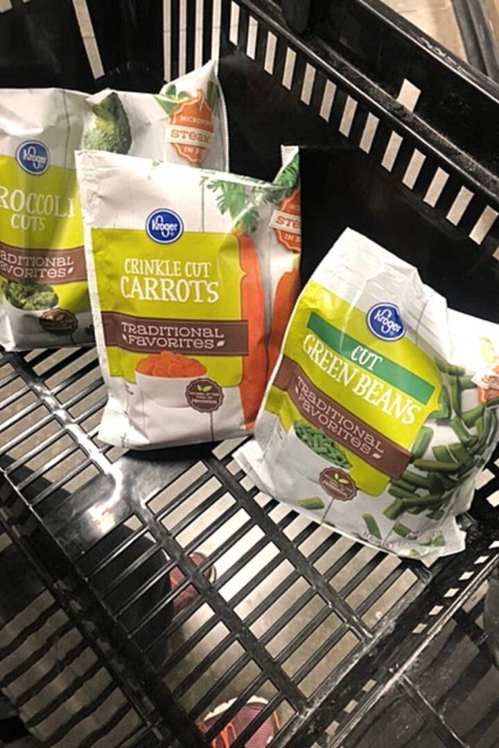 frozen vegetables in basket