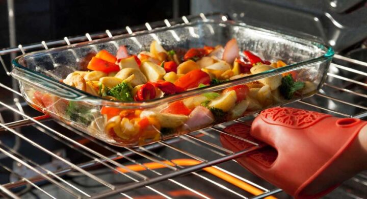 use a baking dish or cookie sheet to roast frozen vegetables