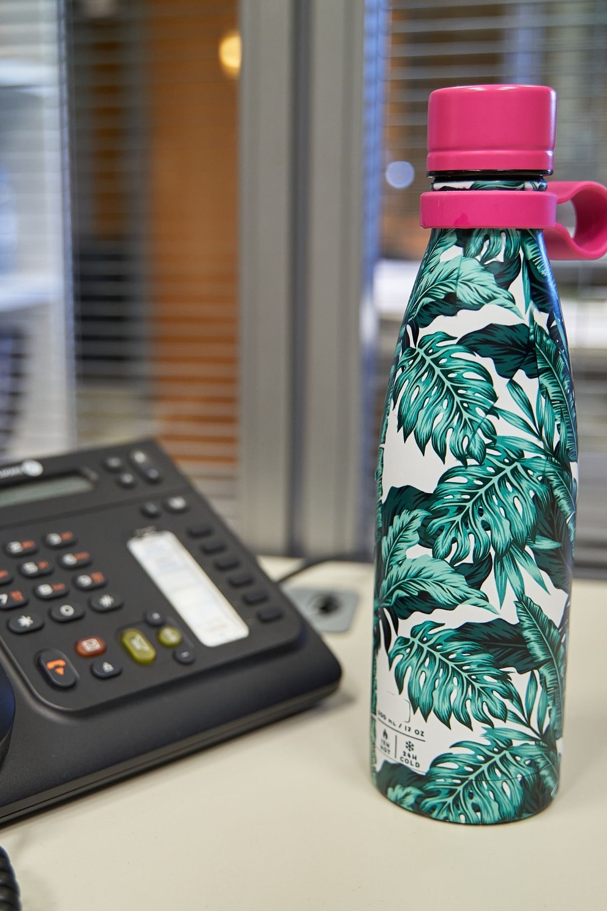 reusable water bottle on desk