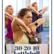 woman in yello tank top doing 30_20_10 kettlebell workout