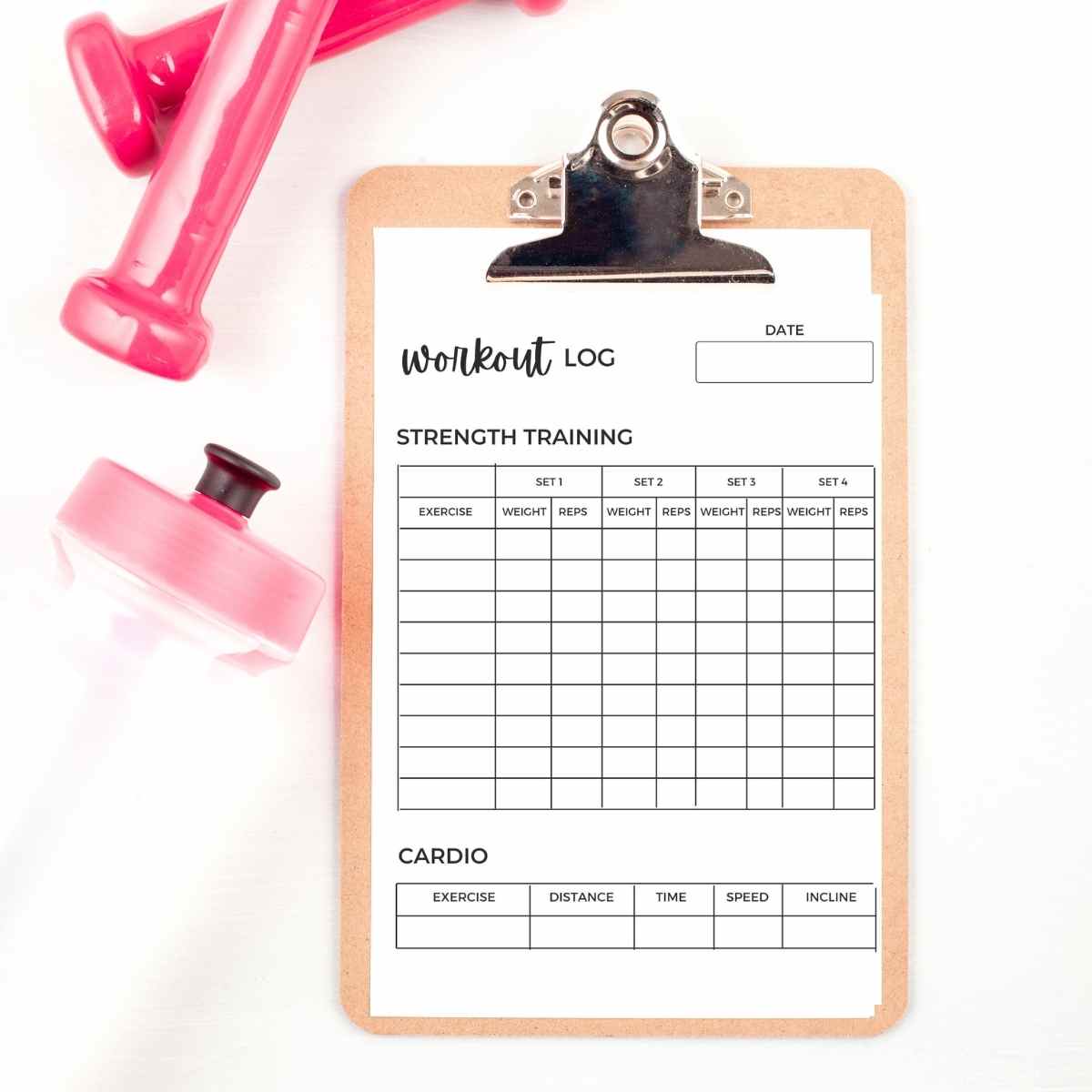 Free fitness printable workout tracker