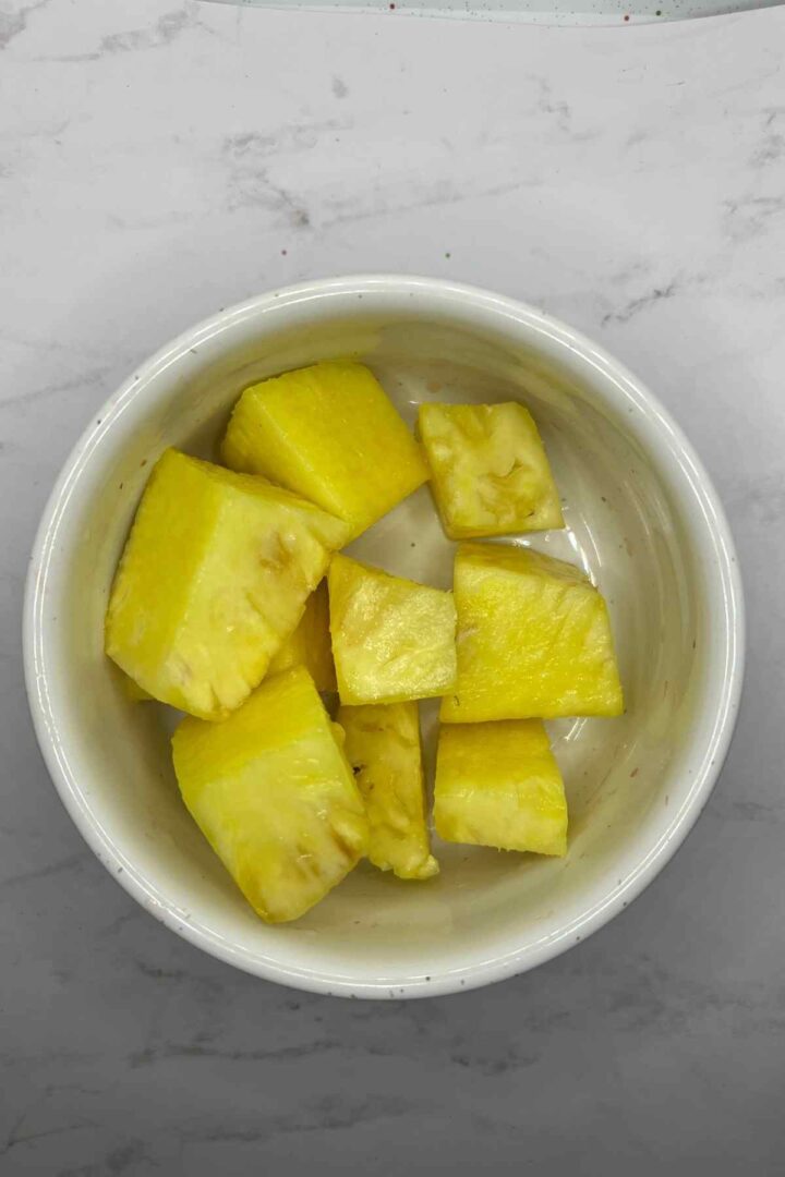 pineapple chunks on counter