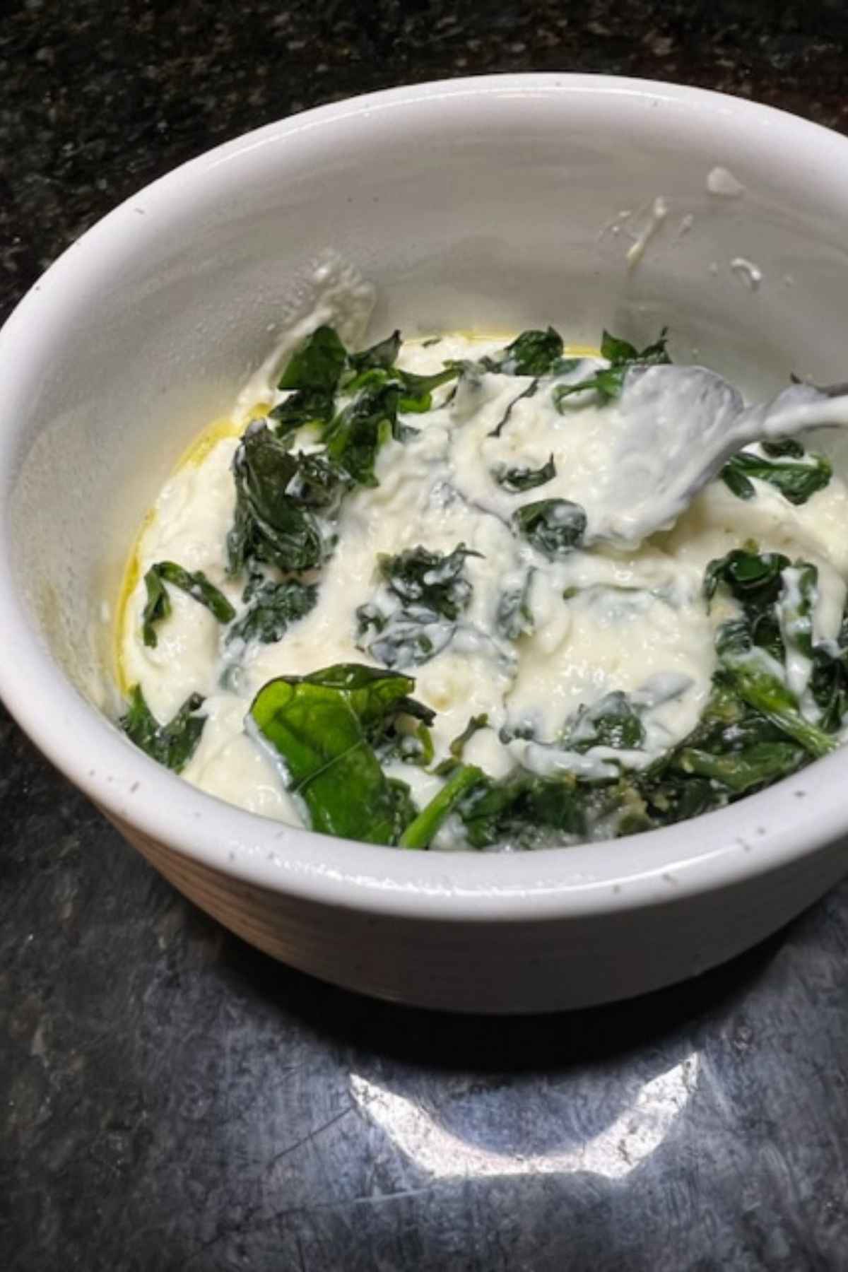 mix spinach and cottage cheese for gluten free spinach dip recipe