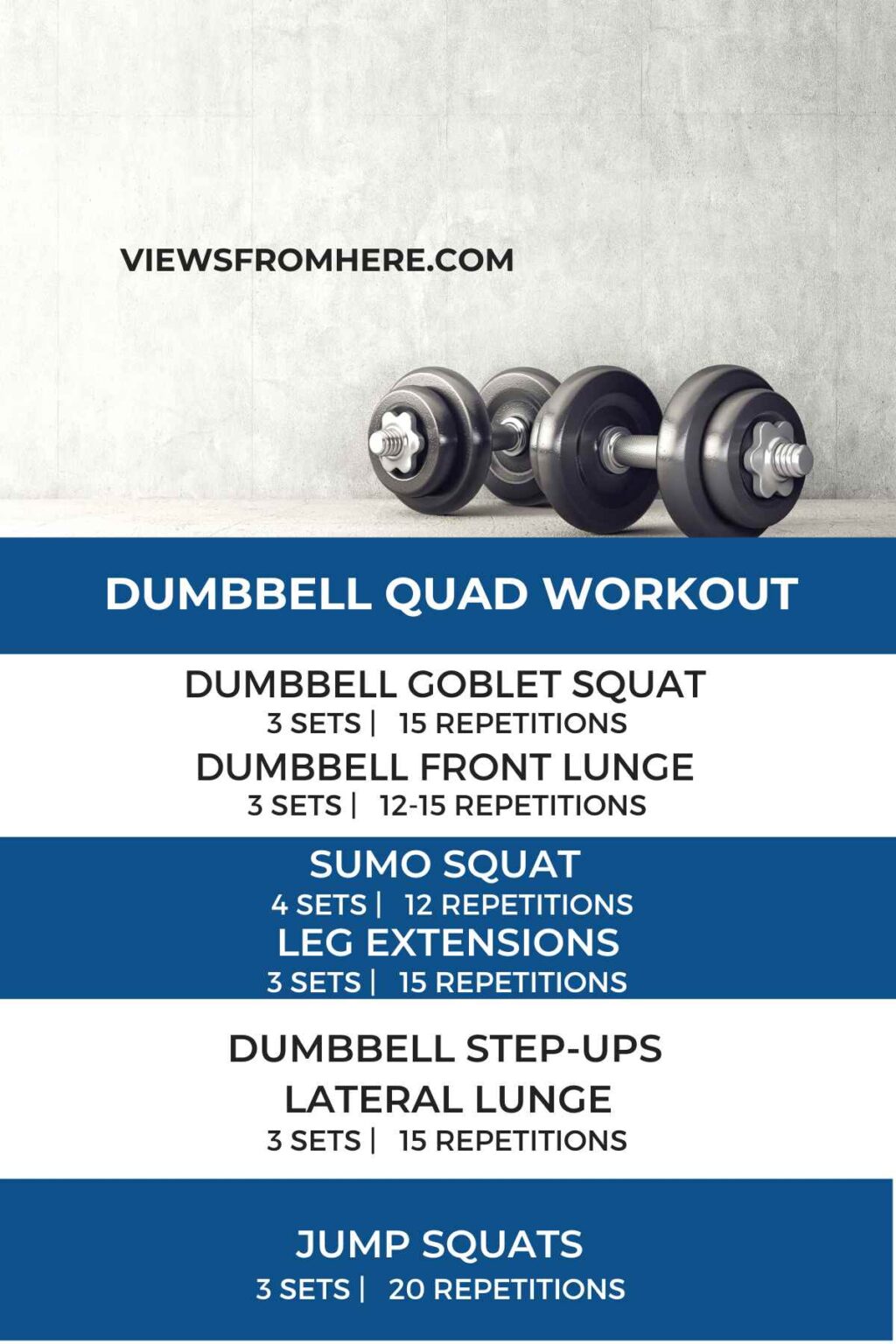 Dumbbell quad workout for strength • Views From Here