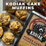 chocolate chip kodiak cake muffins recipe pin