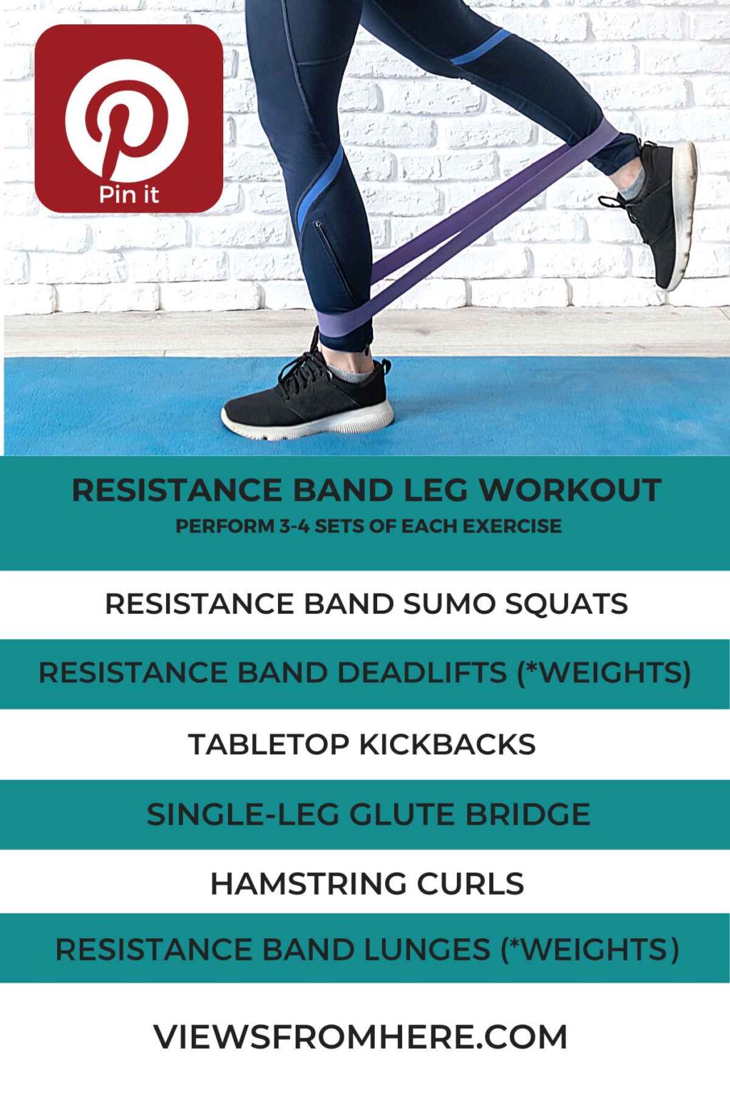 Resistance band workout for slim legs • Views From Here