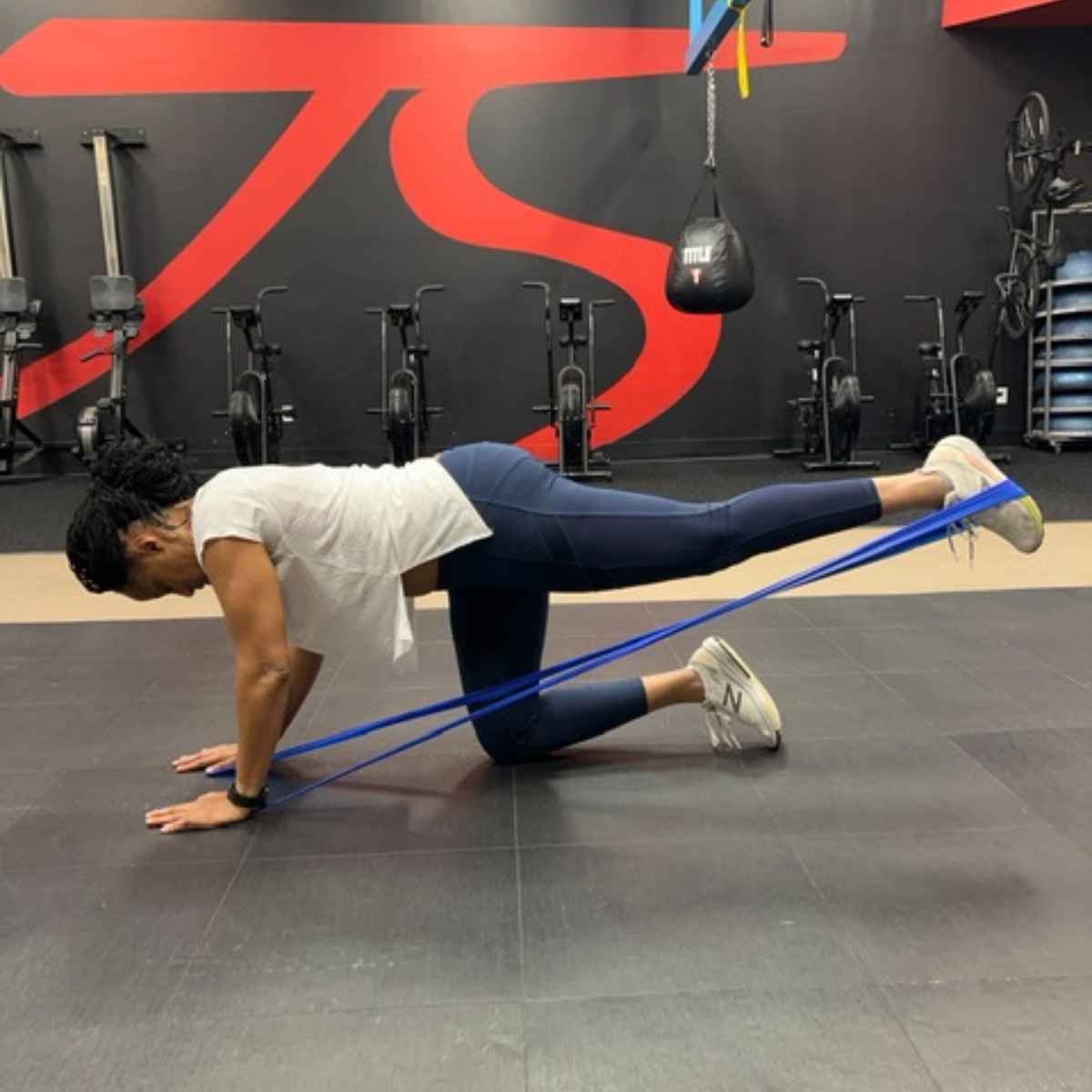 Resistance band workout for slim legs