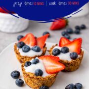 baked blueberry granola cups pin