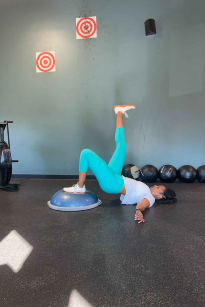 bosu ball single leg bridges